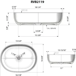 Ruvati Canali 19-inch Pacific Blue epiStone Solid Surface Modern Bathroom Vessel Sink, RVB2119LE