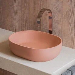 Ruvati Canali 19-inch Sedona Clay Pink epiStone Solid Surface Bathroom Vessel Sink, RVB2119TL