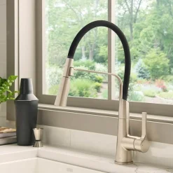 Ruvati Carina Kitchen Faucet, Stainless Steel, Single Lever, RVF1242BN