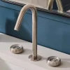 Ruvati Chrono Widespread Bathroom Faucet, Brushed Nickel, Knob, RVF5234BN