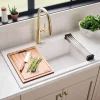 Ruvati epiGranite 33" Drop In Granite Composite Workstation Kitchen Sink, Arctic White Matte, RVG1303WH
