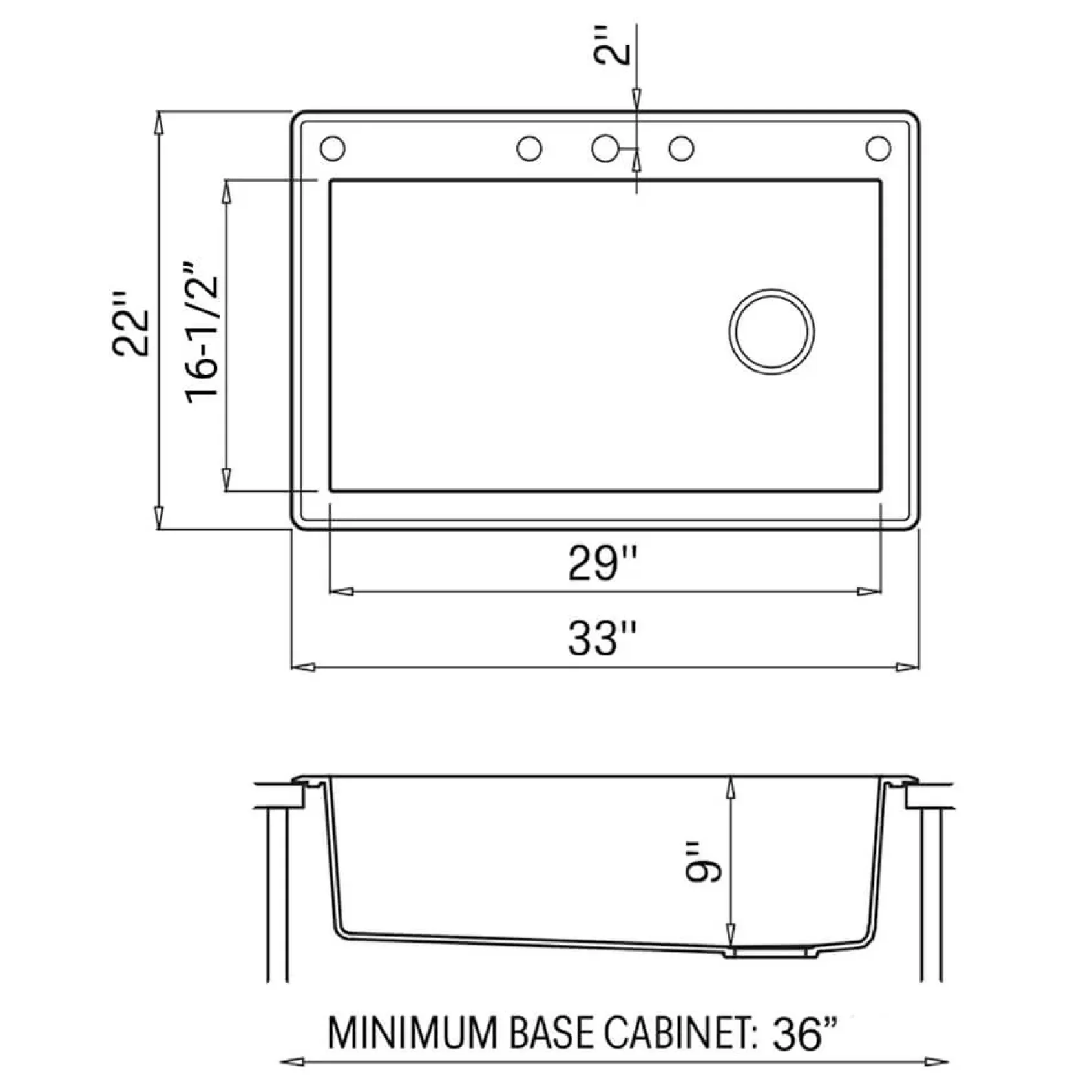 Ruvati epiGranite 33" Drop-in Topmount Granite Composite Kitchen Sink, Carnelian Red, RVG1033RD