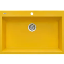 Ruvati epiGranite 33" Drop-in Topmount Granite Composite Kitchen Sink, Midas Yellow, RVG1080YL