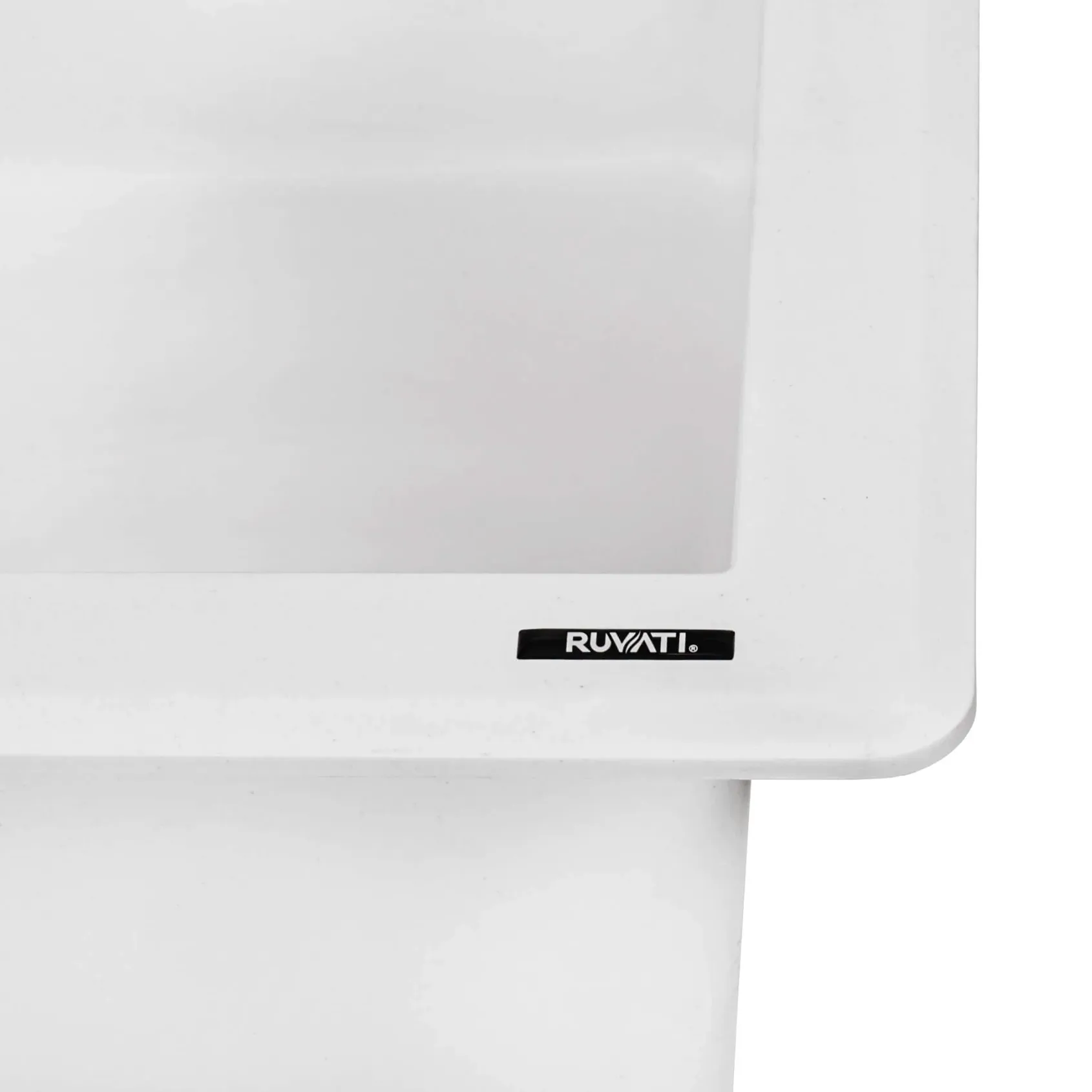 Ruvati epiGranite 33" Dual-Mount Granite Composite Kitchen Sink, 55/45 Double Bowl, Arctic White, RVG1396WH