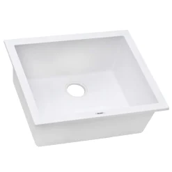 Ruvati epiGranite 21" Rectangle Granite Composite Workstation Bar/Prep Sink, Arctic White Matte, RVG2021WH