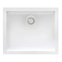 Ruvati epiGranite 21 x 17 inch Granite Composite Undermount Single Bowl Wet Bar Prep Sink, Arctic White, RVG2022WH