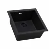 Ruvati epiGranite 17 x 17 inch Granite Composite Undermount Single Bowl Wet Bar Prep Sink, Midnight Black, RVG2018BK