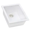 Ruvati epiGranite 15 x 17 inch Granite Composite Undermount Single Bowl Wet Bar Prep Sink, Arctic White, RVG2016WH