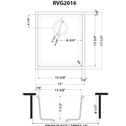 Ruvati epiGranite 15 x 17 inch Granite Composite Undermount Single Bowl Wet Bar Prep Sink, Arctic White, RVG2016WH