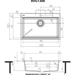 Ruvati epiStage 33-inch Granite Composite Workstation Drop-in Topmount Kitchen Sink Urban Gray, RVG1306UG