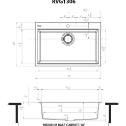 Ruvati epiStage 33-inch Granite Composite Workstation Drop-in Topmount Kitchen Sink Espresso, RVG1306ES