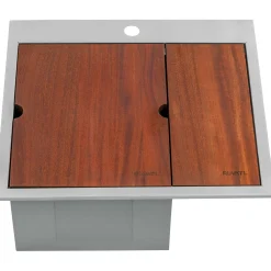 Ruvati Glass Rinser and Sink Combo 22 inch Workstation for Wet Bar Bottle Washer Drop in Topmount, RVH8262ST