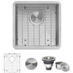 Ruvati Gravena 18" Undermount Square Stainless Steel Bar/Prep Sink, 16 Gauge, Round Corners, RVH7118