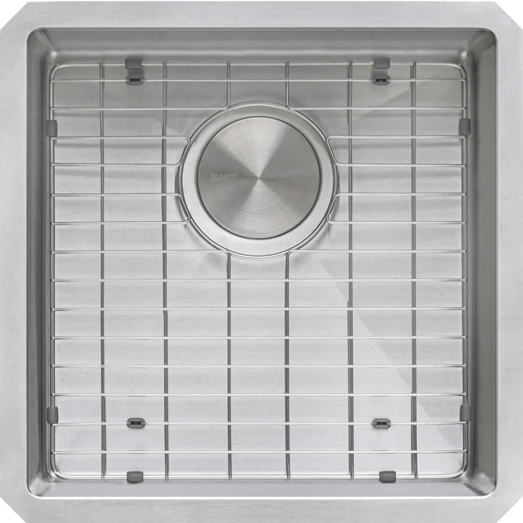 Ruvati Gravena 18" Undermount Square Stainless Steel Bar/Prep Sink, 16 Gauge, Round Corners, RVH7118