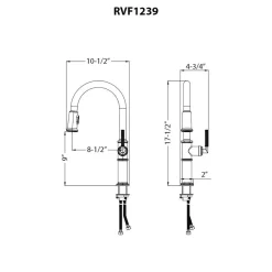 Ruvati Idris Pull Down Kitchen Faucet, Stainless Steel, Single Lever, RVF1239BN