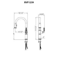 Ruvati Idris Pull Down Kitchen Faucet, Matte Black, Single Lever, RVF1239MB