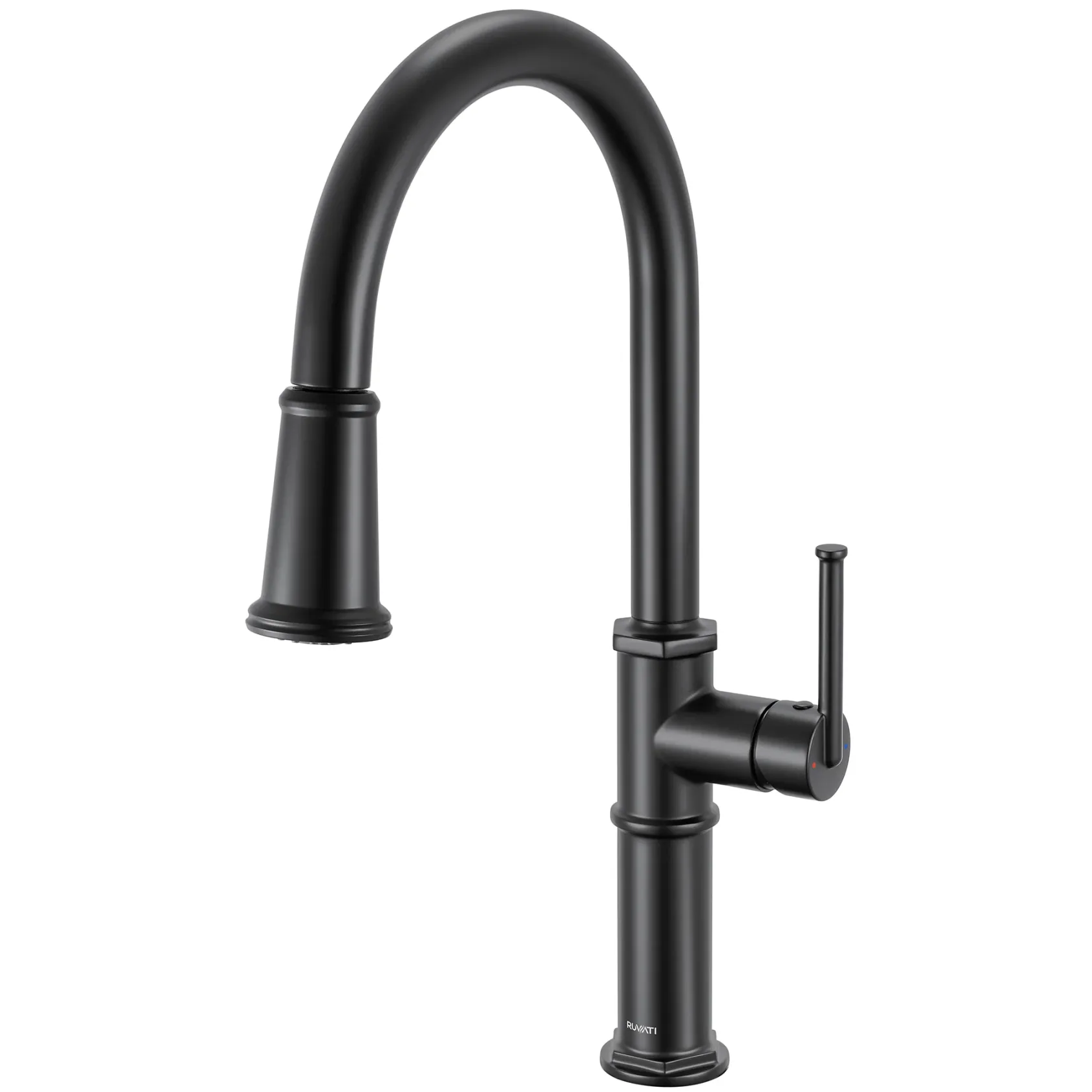 Ruvati Idris Pull Down Kitchen Faucet, Matte Black, Single Lever, RVF1239MB