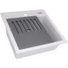 Ruvati 20-inch epiCube Granite Composite Workstation Drop-in Topmount Wet Bar Prep Sink Matte White, RVG1620WH