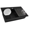 Ruvati 34-inch epiCube Granite Composite Workstation Matte Black Drop-in Topmount Kitchen Sink, RVG1634BK