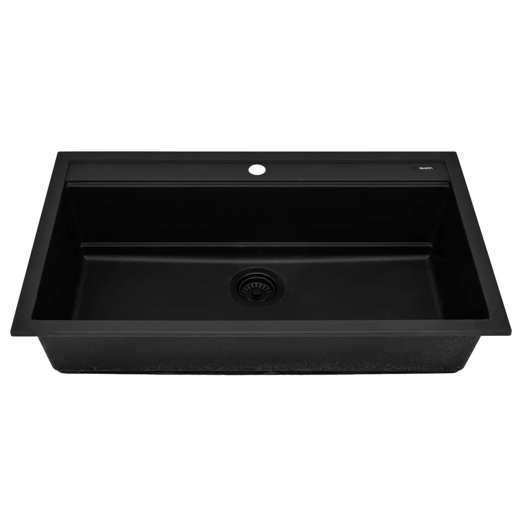 Ruvati 34-inch epiCube Granite Composite Workstation Matte Black Drop-in Topmount Kitchen Sink, RVG1634BK