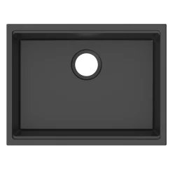 Ruvati 25-inch epiRock Workstation Charcoal Black Undermount Laundry Sink, Composite, RVG2321CK