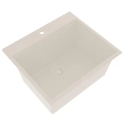 Ruvati 25-inch epiRock Workstation Warm White Topmount Laundry Sink, Composite, RVG1321WB