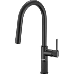Ruvati Isola Pull Down Kitchen Faucet, Matte Black, Single Handle, RVF1248MB