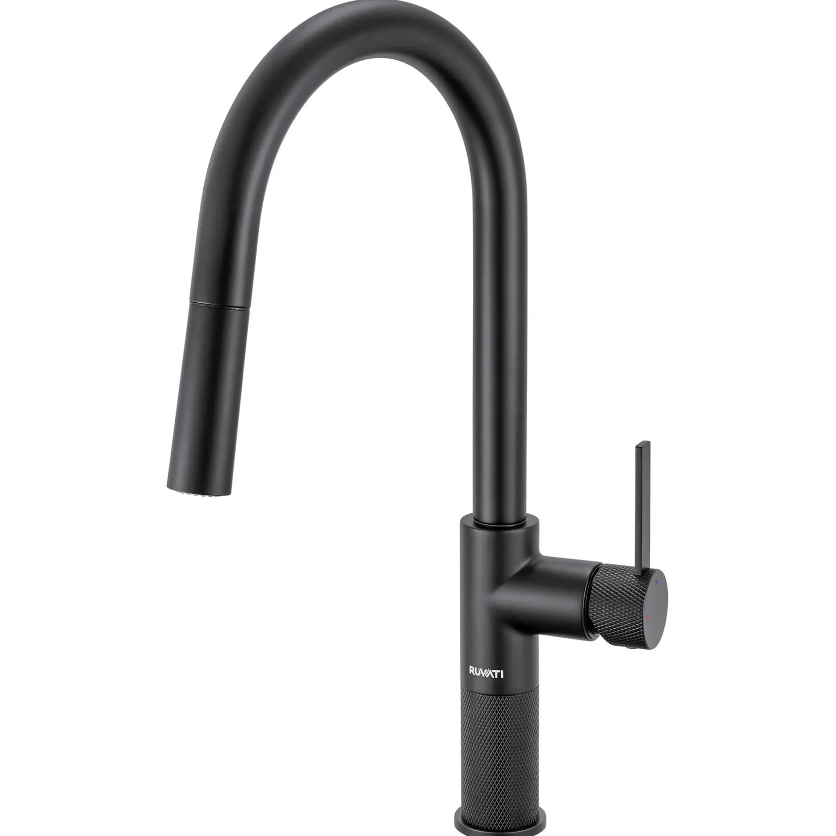 Ruvati Isola Pull Down Kitchen Faucet, Matte Black, Single Handle, RVF1248MB