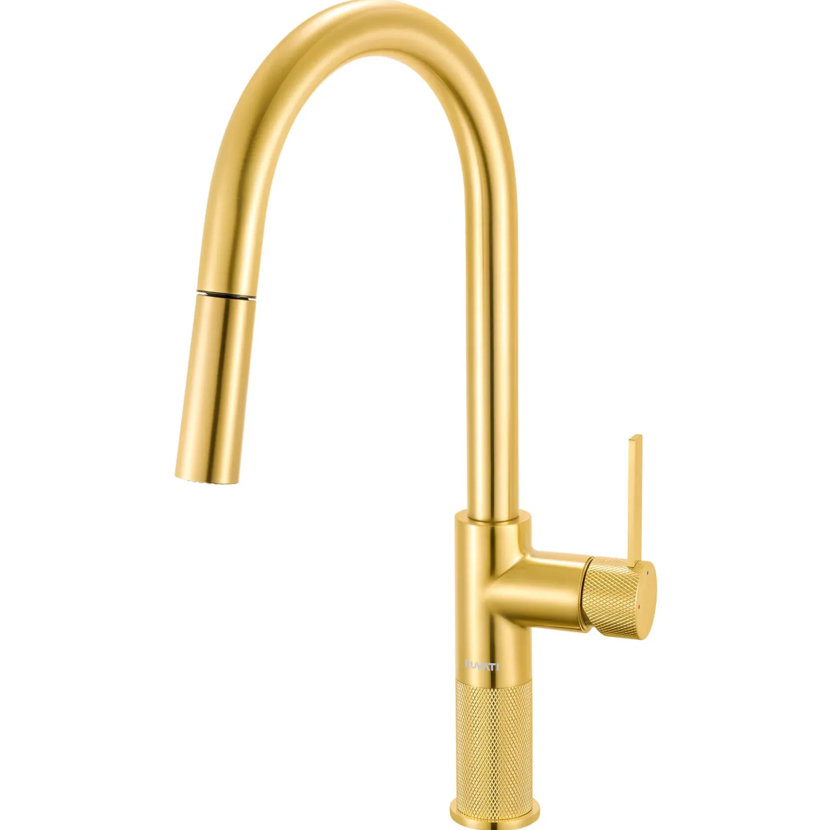 Ruvati Isola Pull Out Kitchen Faucet, Brushed Gold, Single Handle, RVF1248SG
