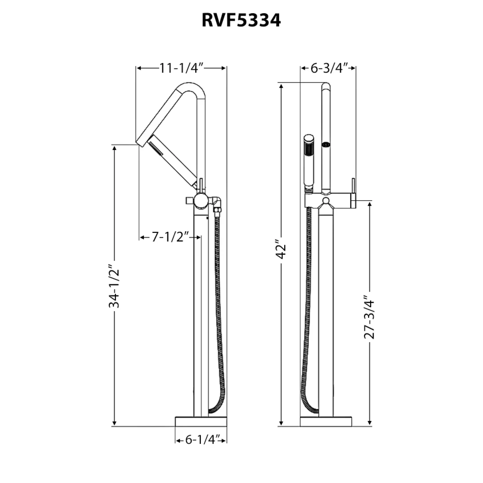 Ruvati Livia Tub Filler, Brushed Nickel, Single Lever, RVF5334BN