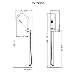 Ruvati Lucia Tub Filler, Brushed Nickel, Single Lever, RVF5338BN