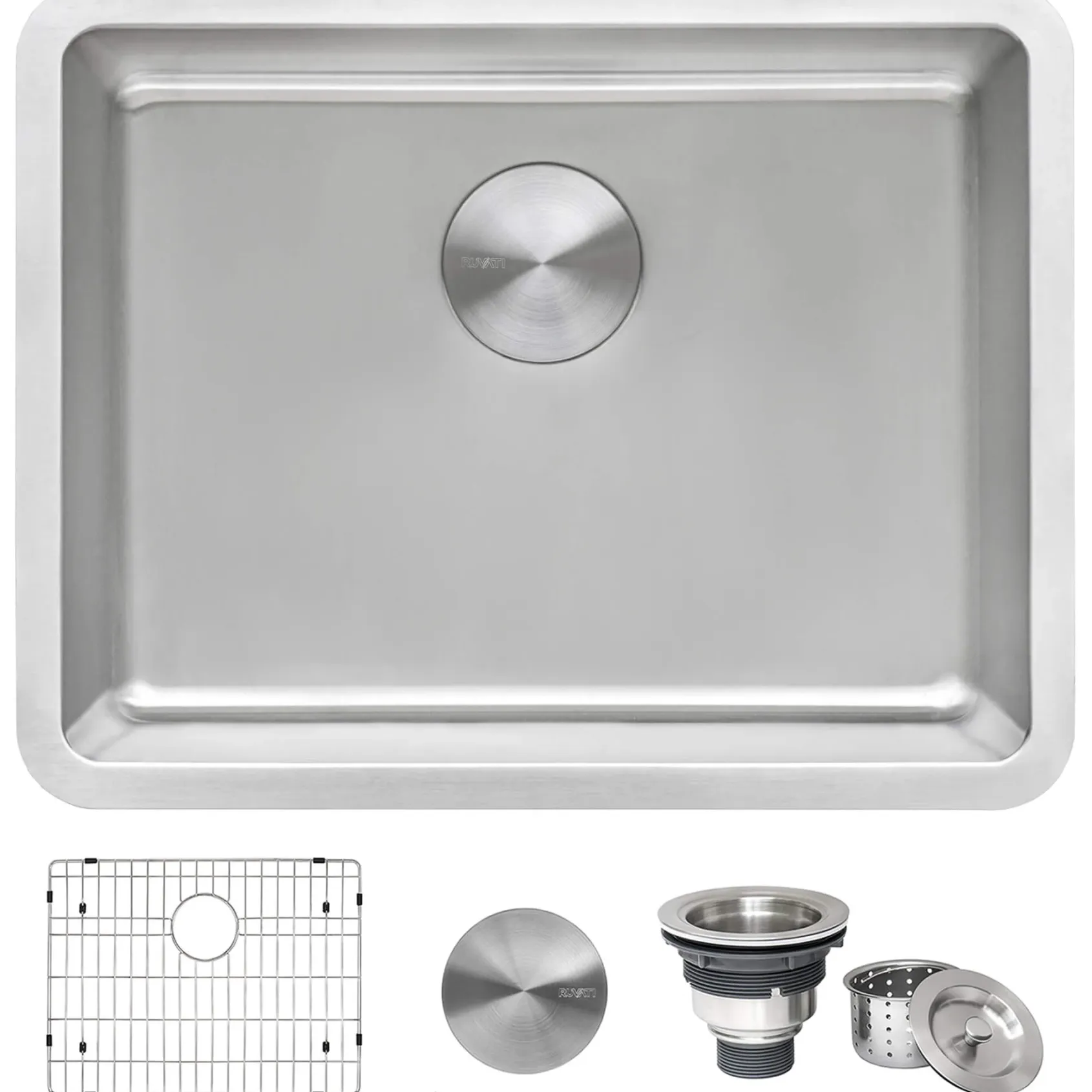 Ruvati Modena 18" Undermount Rectangle Stainless Steel Bar/Prep Sink, 16 Gauge, RVM5916