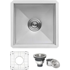 Ruvati Nesta 13" Undermount Rectangle Stainless Steel Bar/Prep Sink, 16 Gauge, Zero Radius, RVH7113