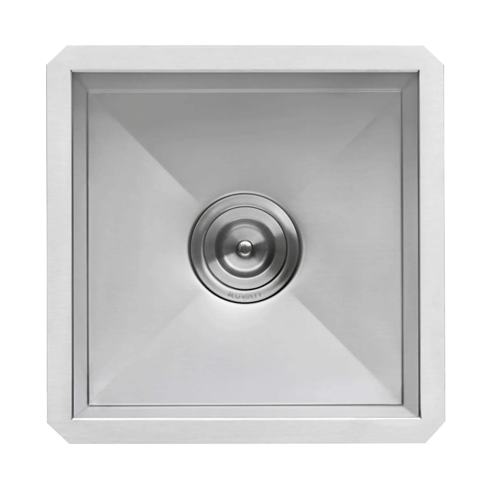 Ruvati Nesta 15" Undermount Square Stainless Steel Bar/Prep Sink, 16 Gauge, Zero Radius, RVH7115