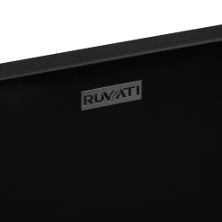 Ruvati Omnia 23-inch Matte Black epiStone Solid Surface Modern Bathroom Vessel Sink, RVB2550BK