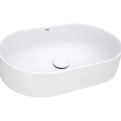 Ruvati Omnia 23-inch Matte White epiStone Solid Surface Modern Bathroom Vessel Sink, RVB2550WH