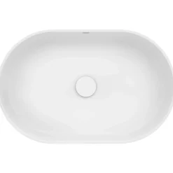 Ruvati Omnia 23-inch Matte White epiStone Solid Surface Modern Bathroom Vessel Sink, RVB2550WH