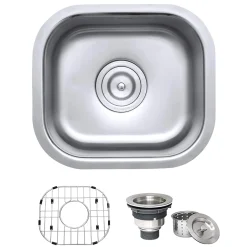 Ruvati Parmi 13" Undermount Rectangle Stainless Steel Bar/Prep Sink, 16 Gauge, RVM4136