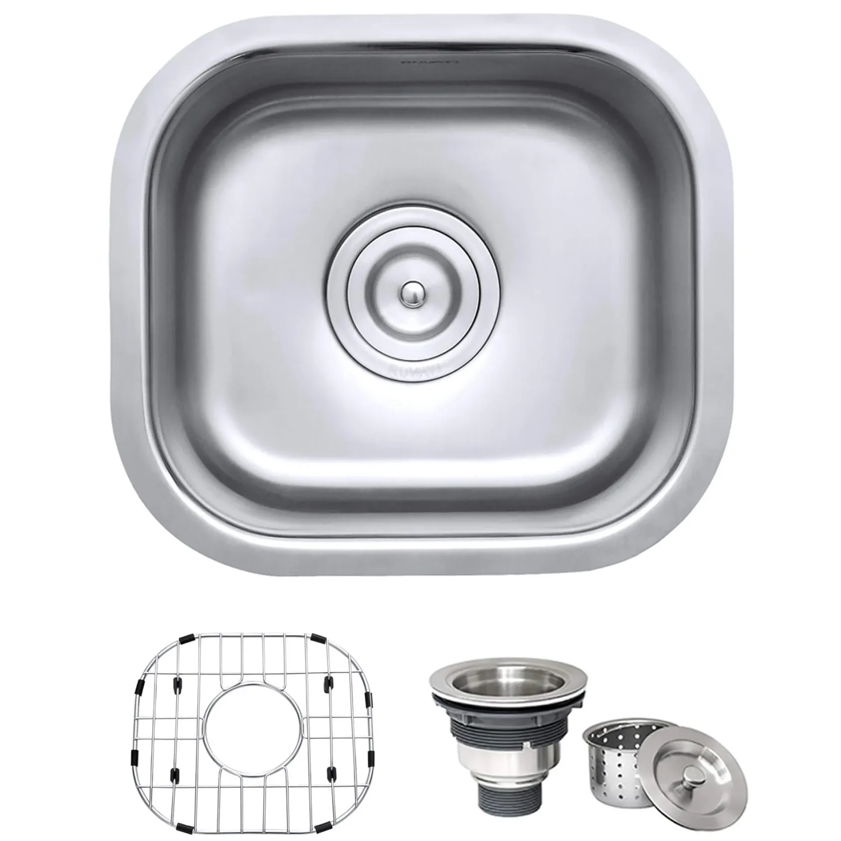 Ruvati Parmi 13" Undermount Rectangle Stainless Steel Bar/Prep Sink, 16 Gauge, RVM4136