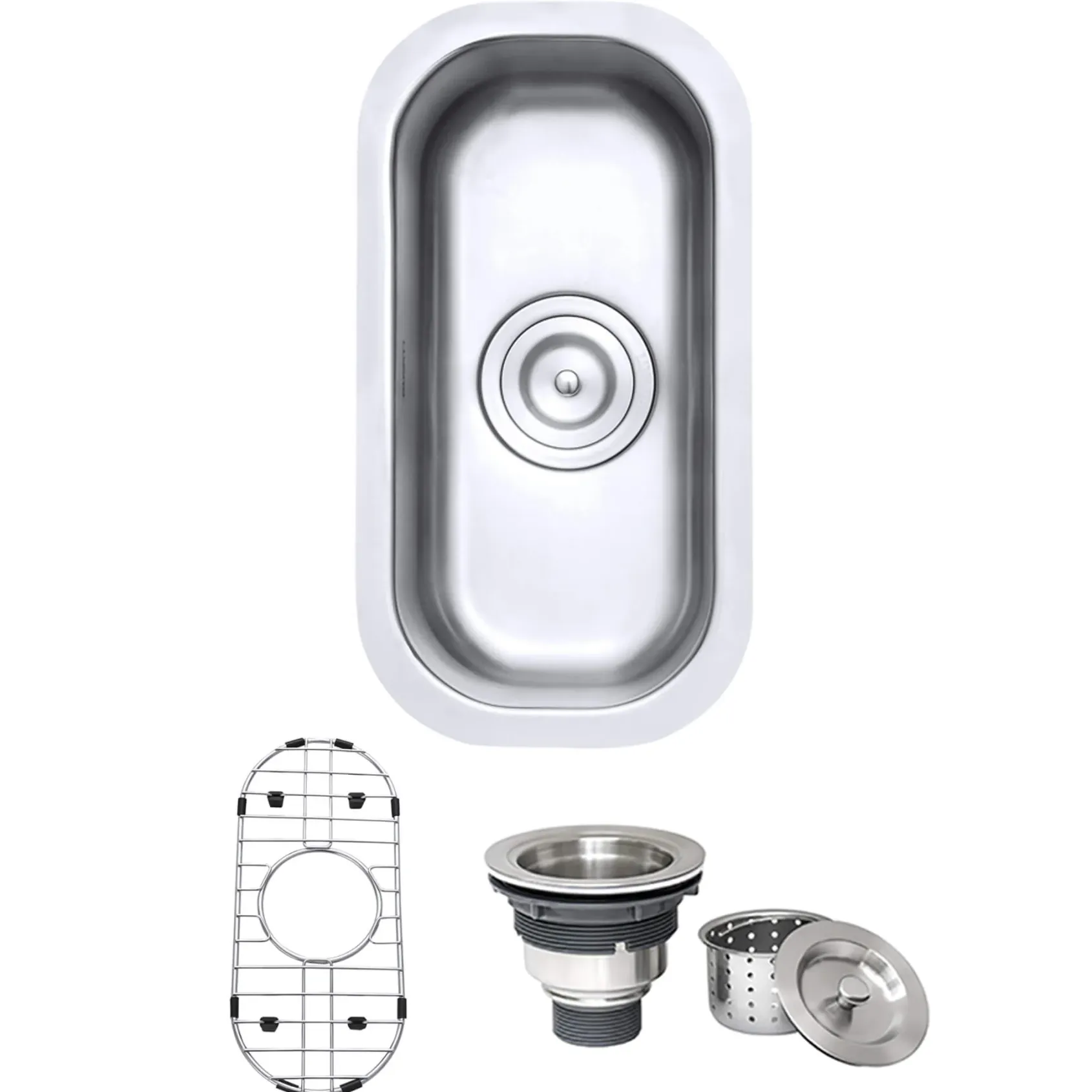 Ruvati Parmi 10" Undermount Rectangle Stainless Steel Bar/Prep Sink, 16 Gauge, RVM4119