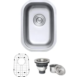 Ruvati Parmi 13" Undermount Rectangle Stainless Steel Bar/Prep Sink, 16 Gauge, RVM4111