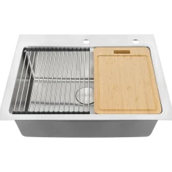 Ruvati Renaro 28" Drop In Stainless Steel Workstation Kitchen Sink, RVM5228