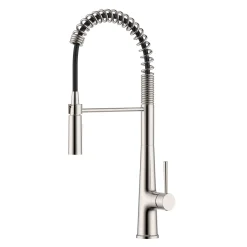 Ruvati Seneca Pull Down Pre-Rinse Kitchen Faucet, Stainless Steel, Single Lever, RVF1232BN