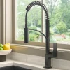 Ruvati Seneca Pull Down Pre-Rinse Kitchen Faucet, Matte Black, Single Lever, RVF1236MB