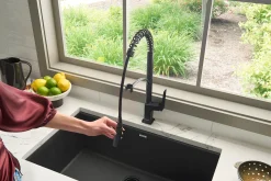 Ruvati Seneca Pull Down Pre-Rinse Kitchen Faucet, Matte Black, Single Lever, RVF1236MB