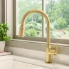 Ruvati Simoni Pull Down Kitchen Faucet, Brushed Gold, Single Lever, RVF1234SG