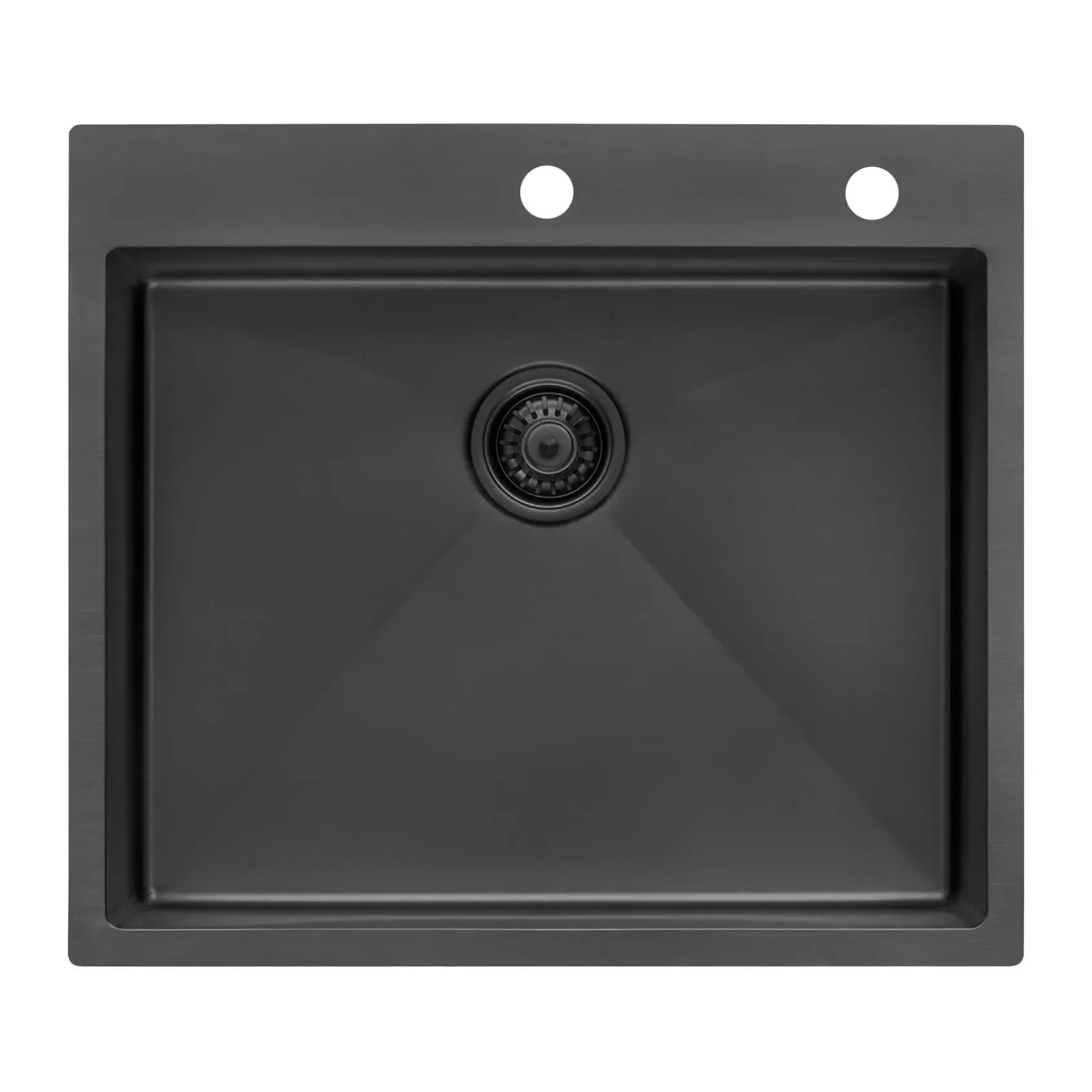 Ruvati Terraza 25" Drop-in Topmount Stainless Steel Kitchen Sink, Gunmetal Matte Black, 16 Gauge, RVH5007BL