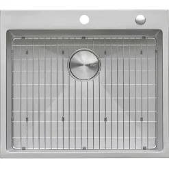 Ruvati Tirana Pro 24 x 20 inch Drop-in 16 Gauge Stainless Steel Rounded Corners Topmount Kitchen Sink Single Bowl, 16, RVH8014