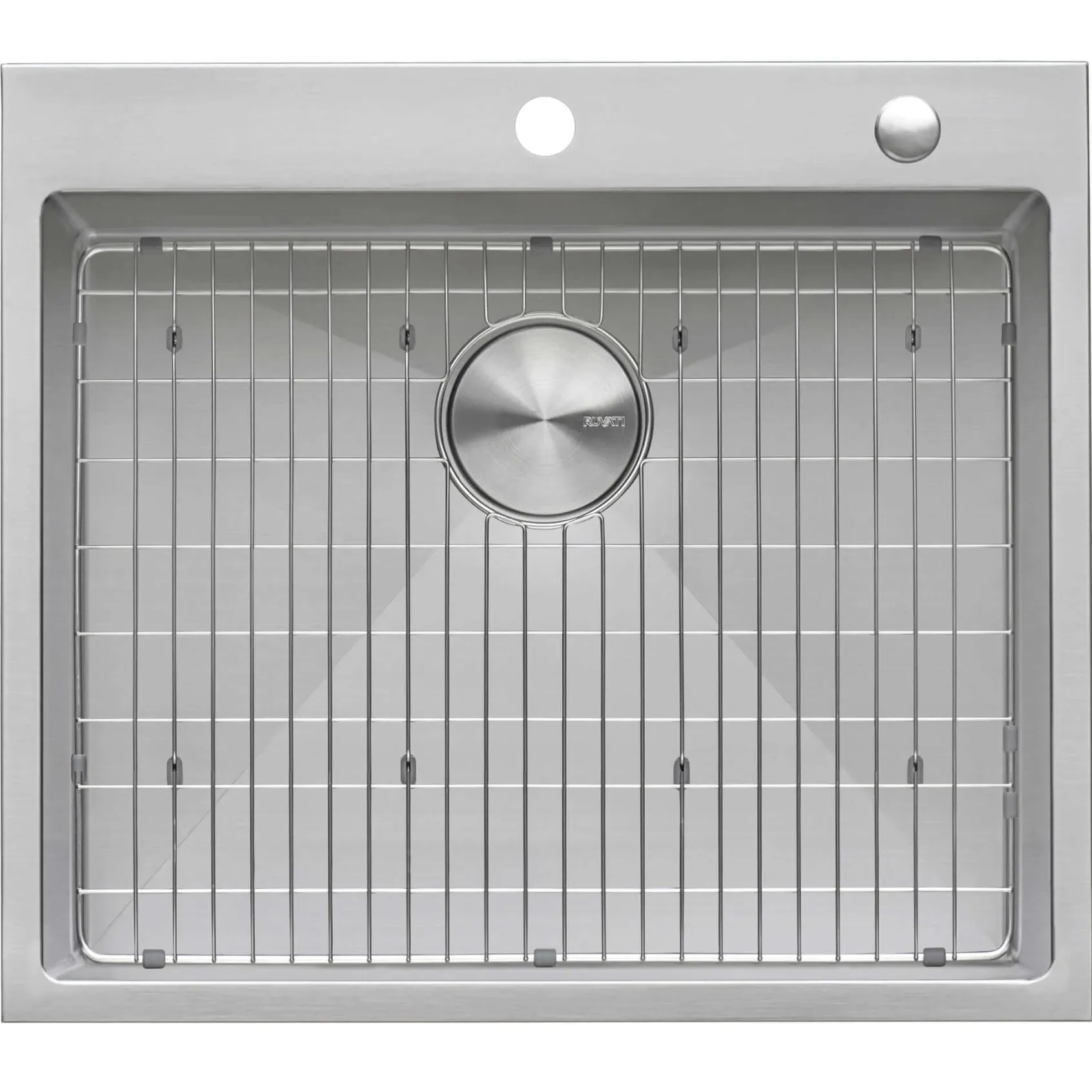 Ruvati Tirana Pro 24 x 20 inch Drop-in 16 Gauge Stainless Steel Rounded Corners Topmount Kitchen Sink Single Bowl, 16, RVH8014