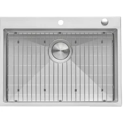 Ruvati Tirana Pro 27 x 20 inch Drop-in 16 Gauge Stainless Steel Rounded Corners Topmount Kitchen Sink Single Bowl, 16, RVH8017